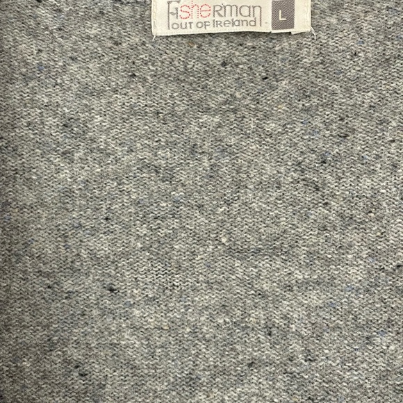 Vintage Fisherman Out Of Ireland 100% Lambswool cardigan duster * flaw - Picture 14 of 14